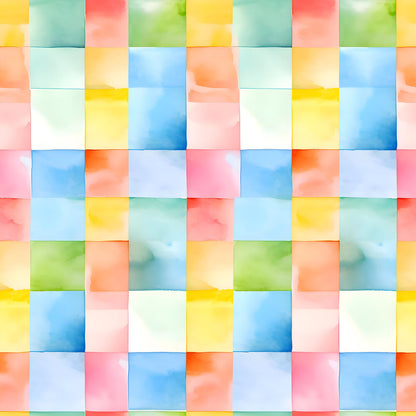 Watercolor Checkered Gingham Fat Quarter Bundle