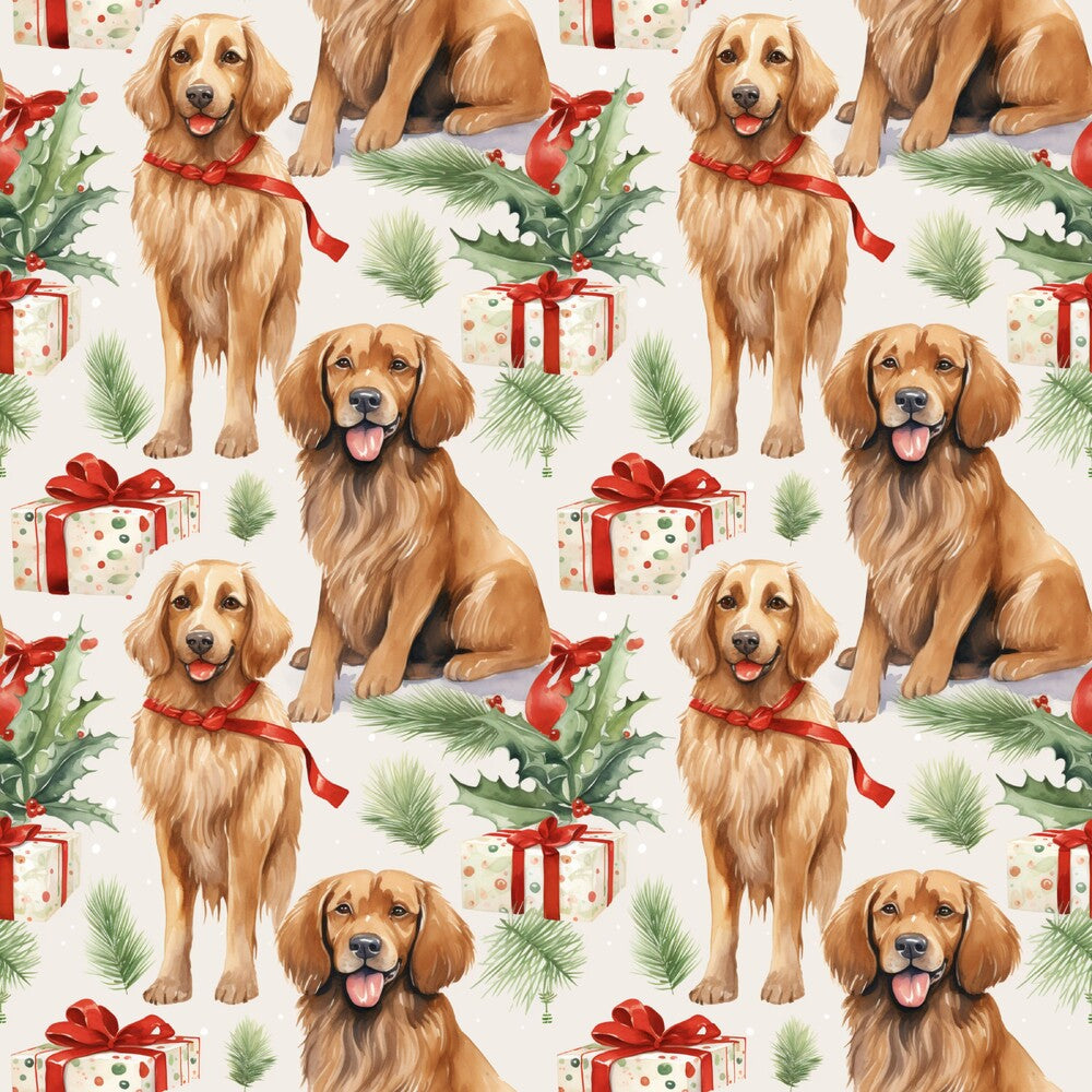 Christmas Santa Puppy Dogs Fat Quarter Bundle