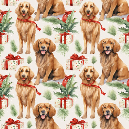 Christmas Santa Puppy Dogs Fat Quarter Bundle
