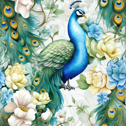 Watercolor Peacocks Fat Quarter Bundle