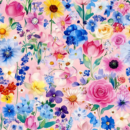 Vibrant Watercolor Floral Fat Quarter Bundle