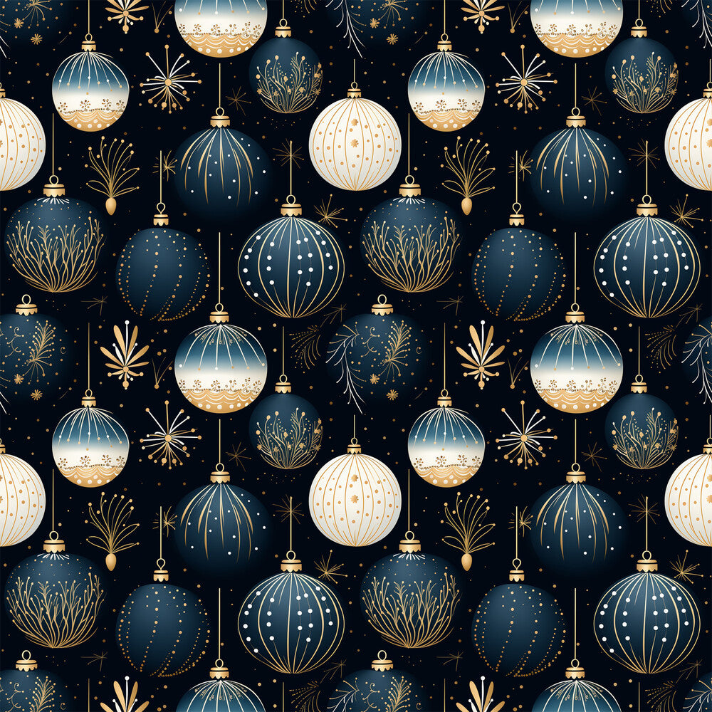 Navy and Cream Christmas Fat Quarter Bundle