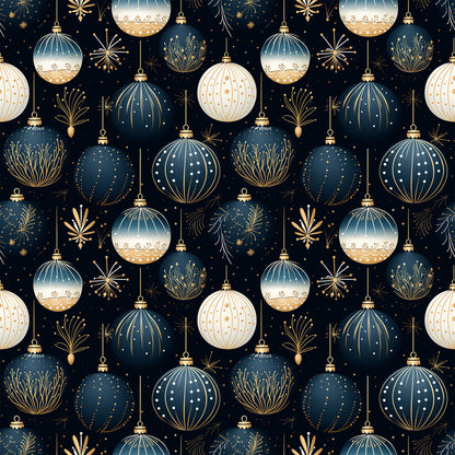 Navy and Cream Christmas Fat Quarter Bundle