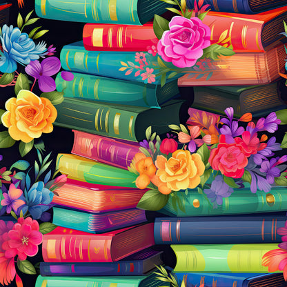 Rainbow Books and Flowers Fat Quarter Bundle
