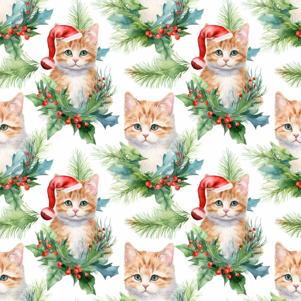 Christmas Santa Kitty Cats Fat Quarter Bundle