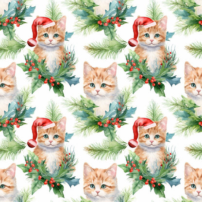Christmas Santa Kitty Cats Fat Quarter Bundle