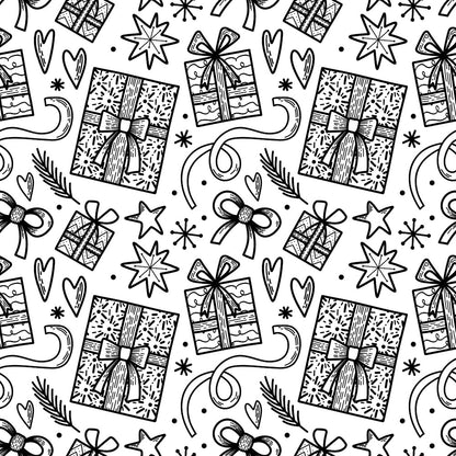 Black and White Christmas Sketches Fat Quarter Bundle