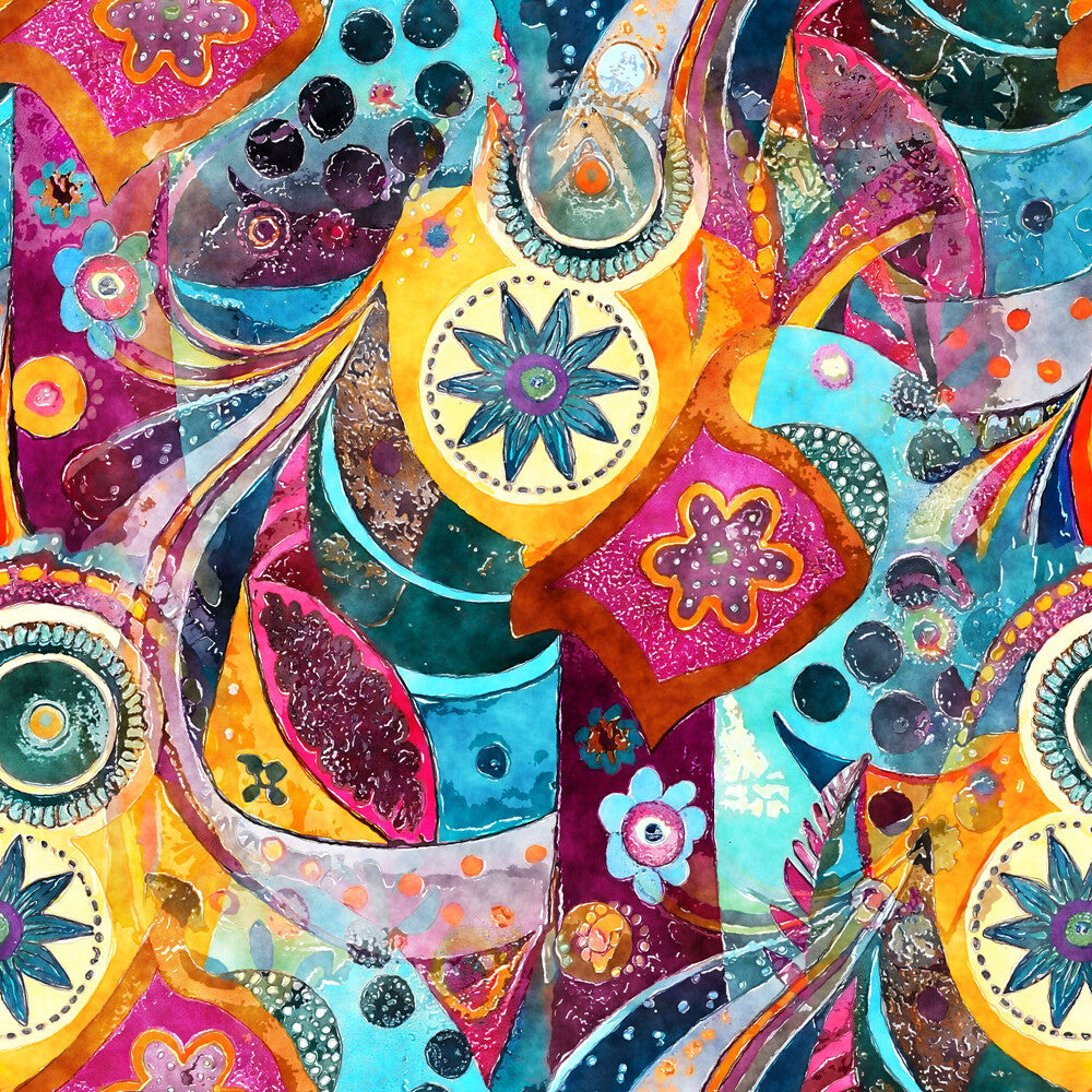 Watercolor Boho Patterns Fat Quarter Bundle