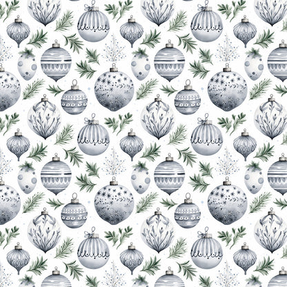 Vintage Icy Silver Christmas Fat Quarter Bundle