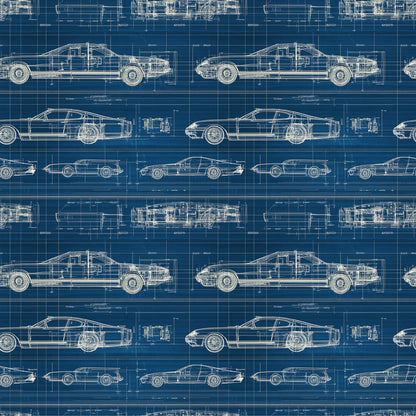 Vintage Car Blueprint Fat Quarter Bundle