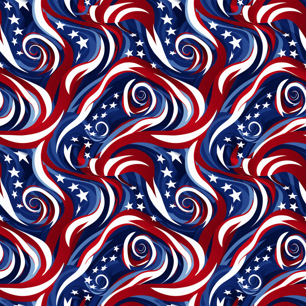 USA Flag Swirls Fat Quarter Bundle