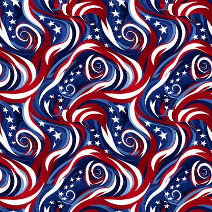 USA Flag Swirls Fat Quarter Bundle