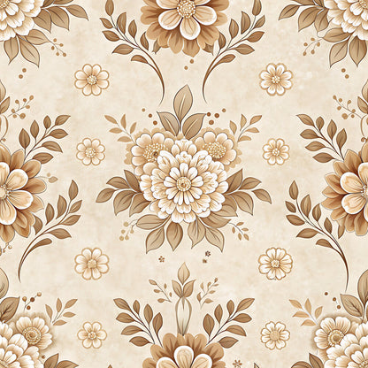 Vintage Beige Sepia Floral Fat Quarter Bundle