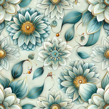 Teal and Doves Fat Quarter Bundle