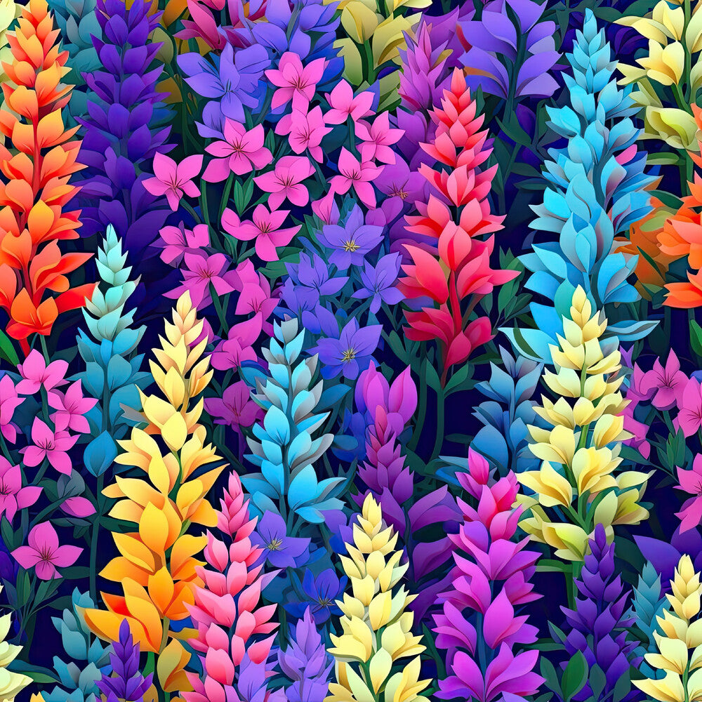 Rainbow Larkspur Flowers Fat Quarter Bundle