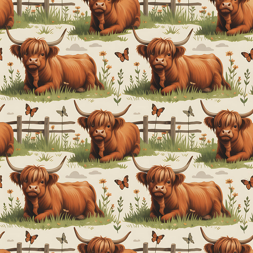 Cartoon Highland Cows Fat Quarter Bundle