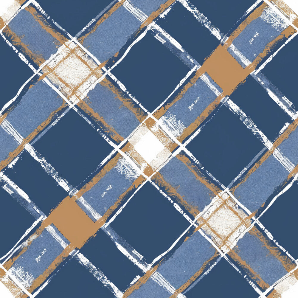 Blue and Brown Gingham Fat Quarter Bundle