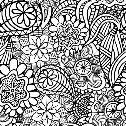 Folk Art Florals Black and White Fat Quarter Bundle