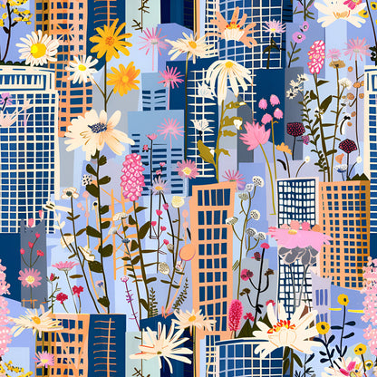 Vintage Cityscape Wildflowers Fat Quarter Bundle