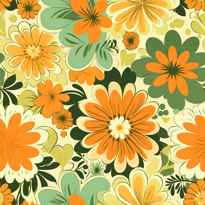 70s Retro Groovy Floral Fat Quarter Bundle