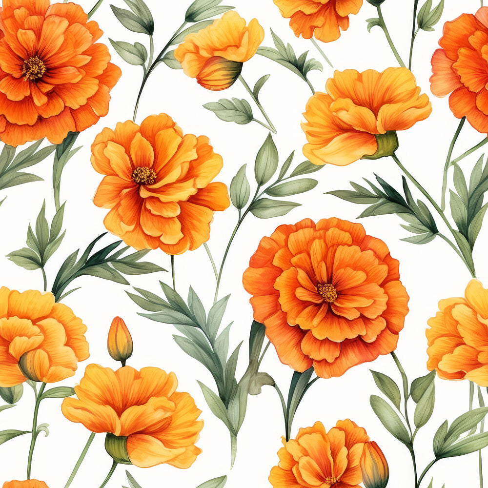 Watercolor Marigold Flower Fat Quarter Bundle