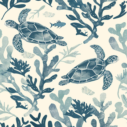 Handdrawn Sea Turtles Fat Quarter Bundle