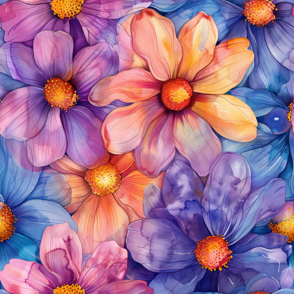 Vibrant Cosmo Flowers Fat Quarter Bundle