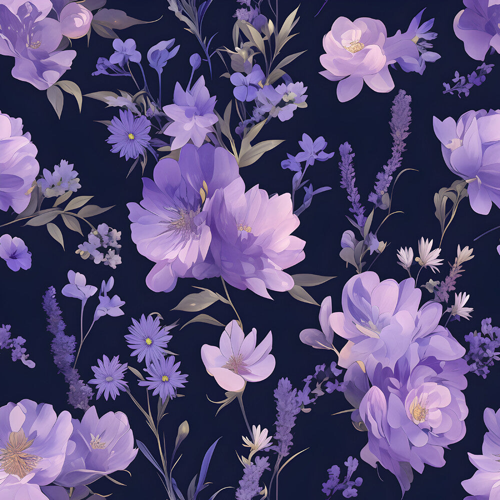 Purple Night Flowers Fat Quarter Bundle