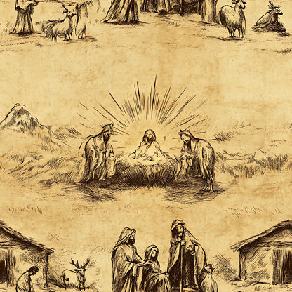 Vintage Nativity Scenes Fat Quarter Bundle