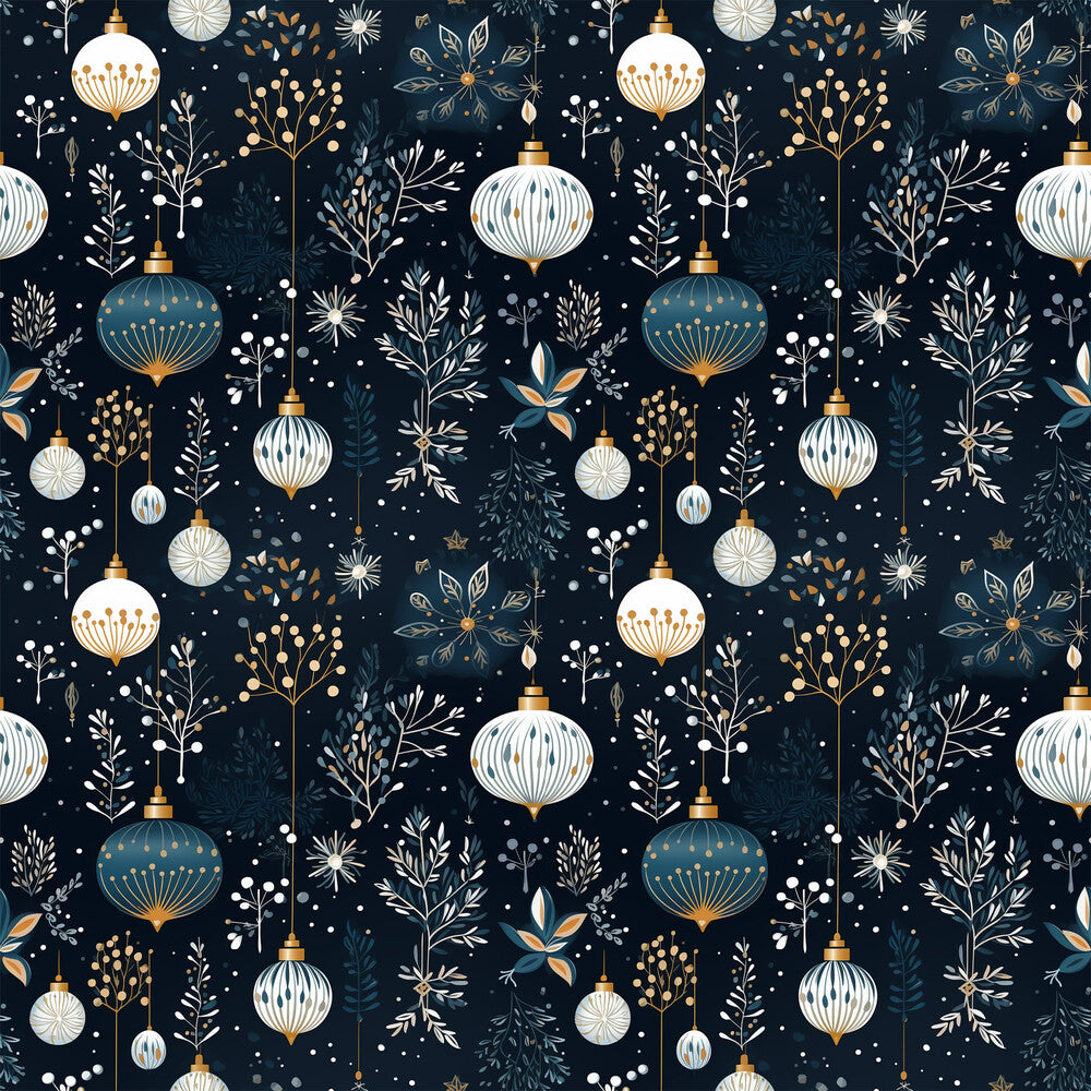 Navy and Cream Christmas Fat Quarter Bundle
