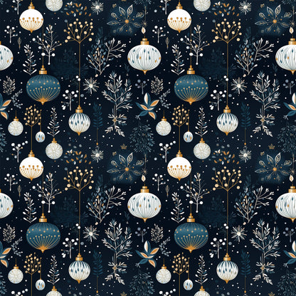 Navy and Cream Christmas Fat Quarter Bundle