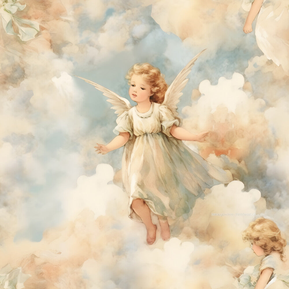 Vintage Angels in Heavenly Skies Fat Quarter Bundle