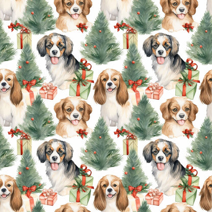 Christmas Santa Puppy Dogs Fat Quarter Bundle