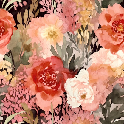 Terracotta Blush Beige Watercolor Florals Fat Quarter Bundle