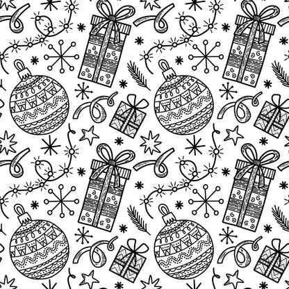 Black and White Christmas Sketches Fat Quarter Bundle