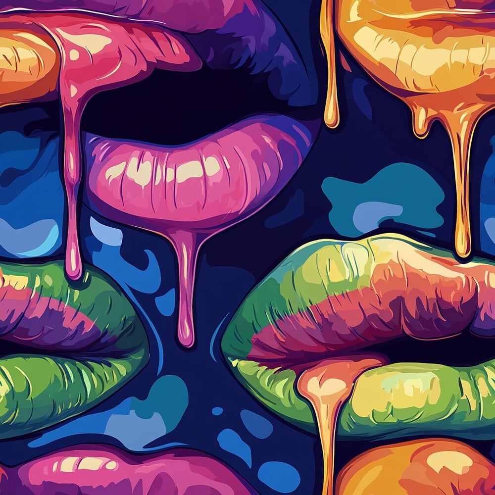 Rainbow Dripping Lips Art Fat Quarter Bundle