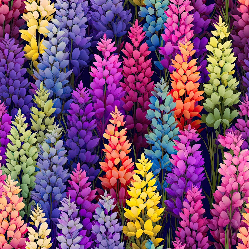 Rainbow Larkspur Flowers Fat Quarter Bundle
