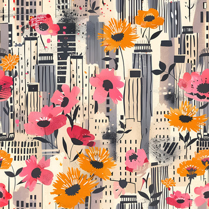 Vintage Cityscape Wildflowers Fat Quarter Bundle