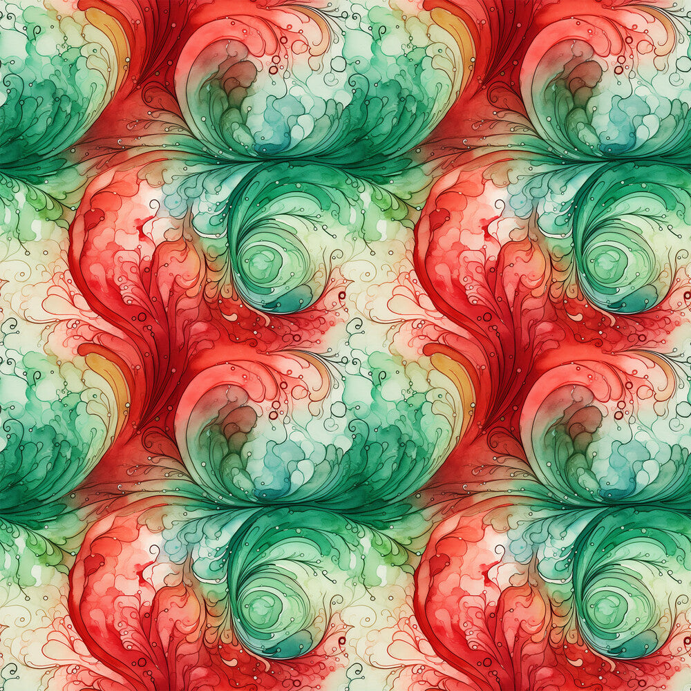 Watercolor Christmas Swirls Fat Quarter Bundle