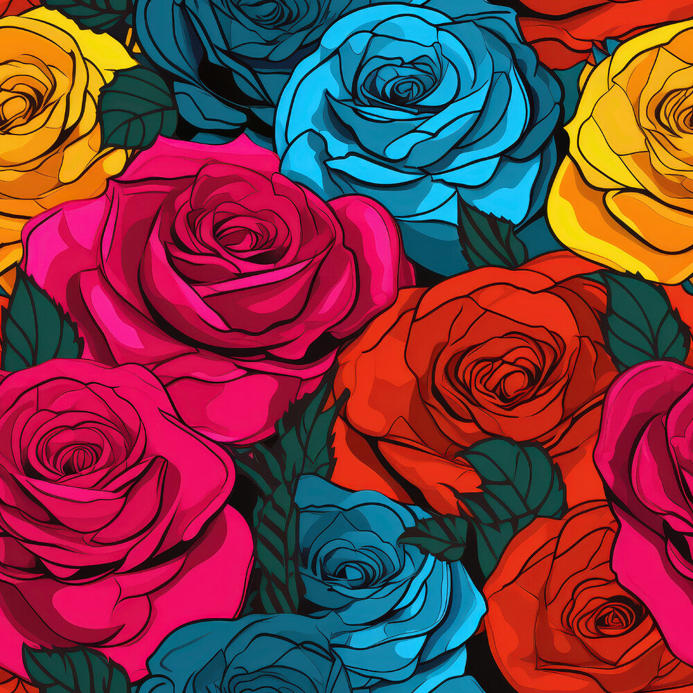 Pop Art Roses Fat Quarter Bundle