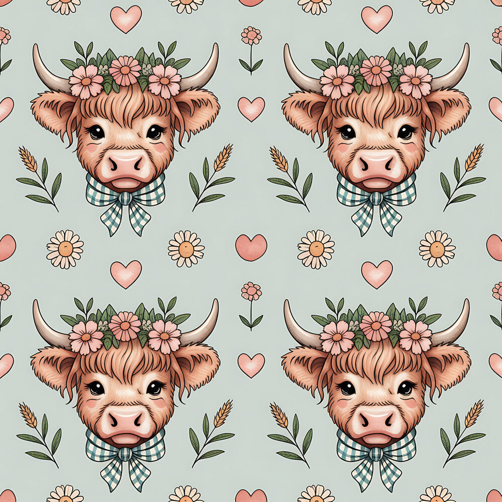 Highland Cow Heads Fat Quarter Bundle