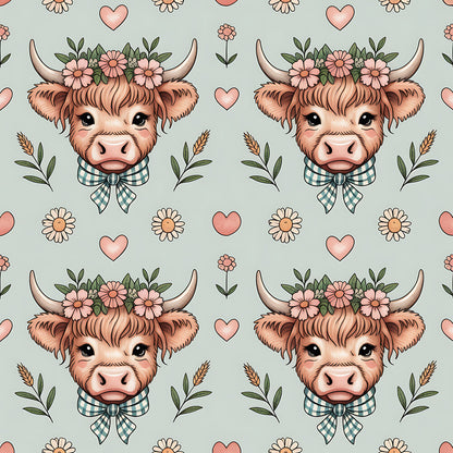Highland Cow Heads Fat Quarter Bundle