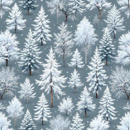 Frosty Winter Trees Fat Quarter Bundle