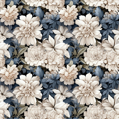 White Flowers Fat Quarter Bundle