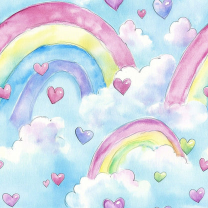 Nursery Rainbows and Hearts Fat Quarter Bundle