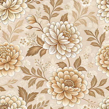Vintage Beige Sepia Floral Fat Quarter Bundle