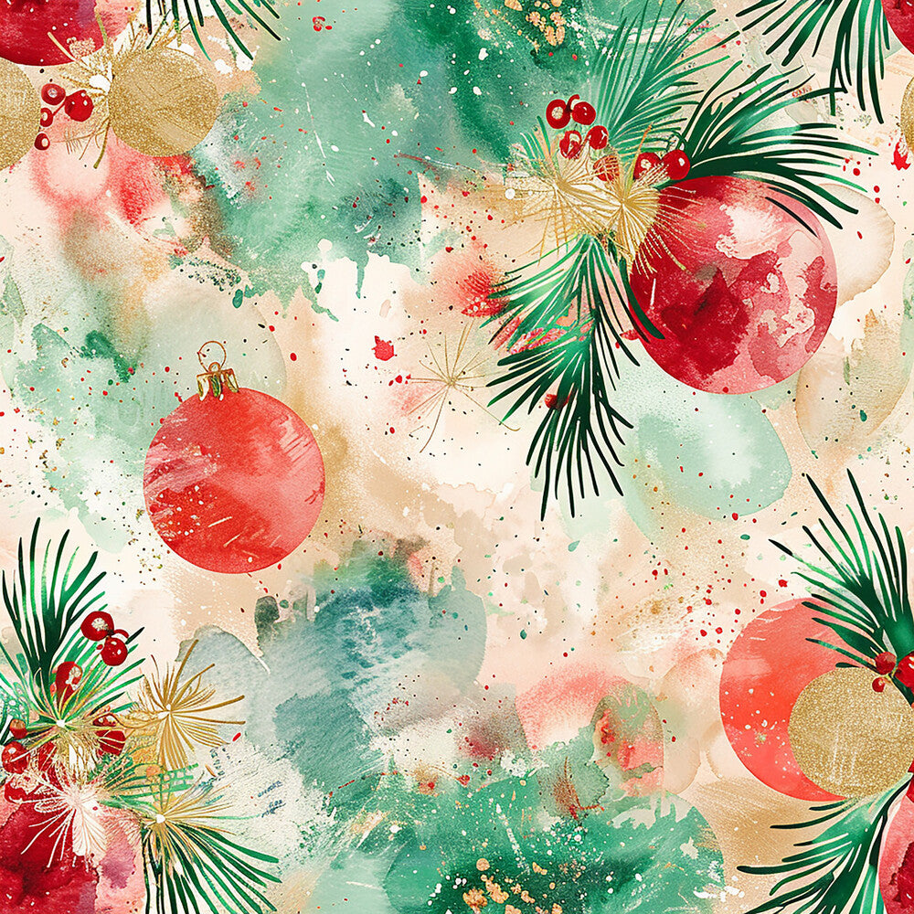 Festive Watercolor Christmas Fat Quarter Bundle