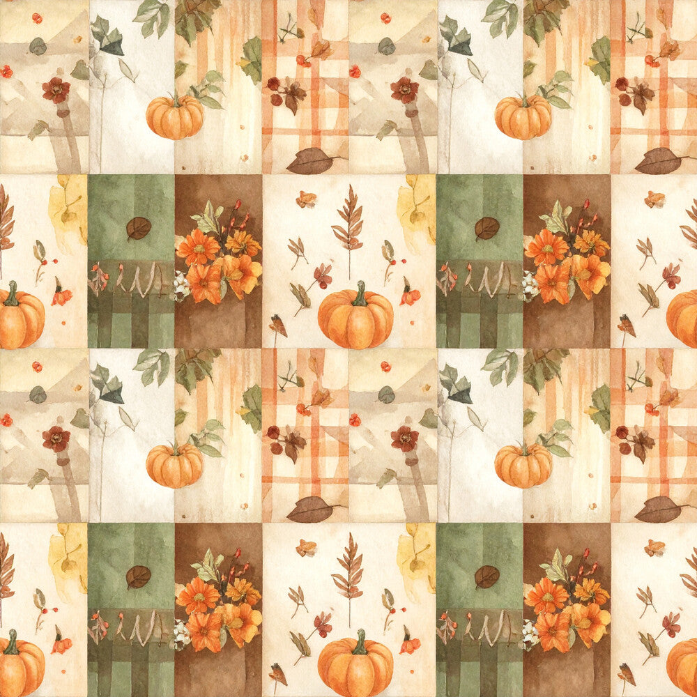 Harvest Pumpkin And Florals Fat Quarter Bundle