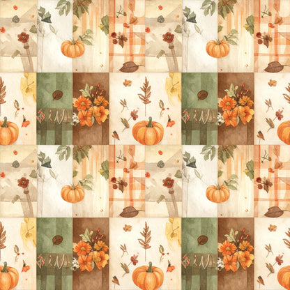Harvest Pumpkin And Florals Fat Quarter Bundle