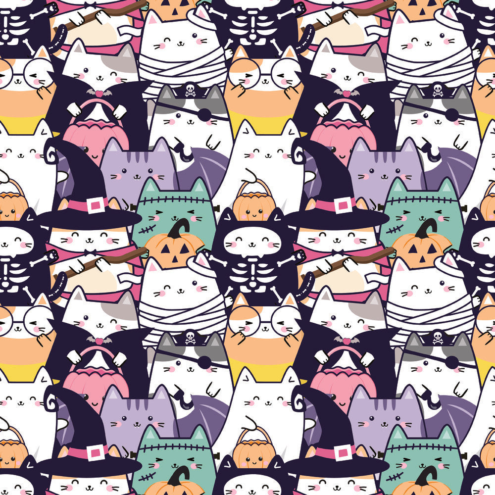 Kawaii Cute Halloween Cats Fat Quarter Bundle